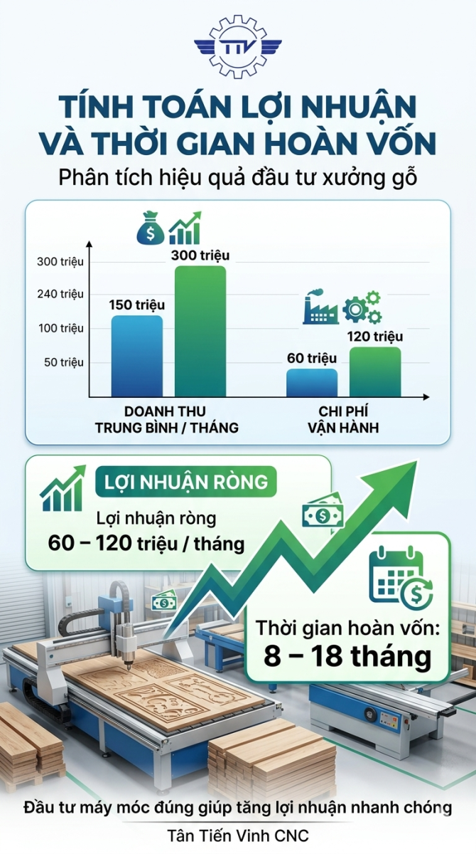 Tính toán hoàn vốn xưởng gỗ
