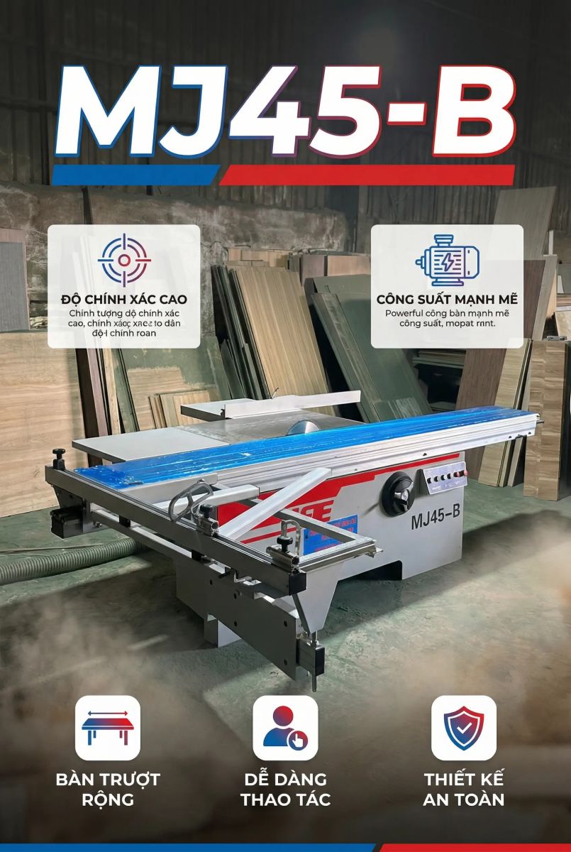 Thông số kỹ thuật máy cưa bàn trượt MJ45