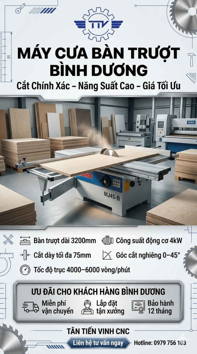 Máy cưa bàn trượt Bình Dương giá rẻ tại Tân Tiến Vinh