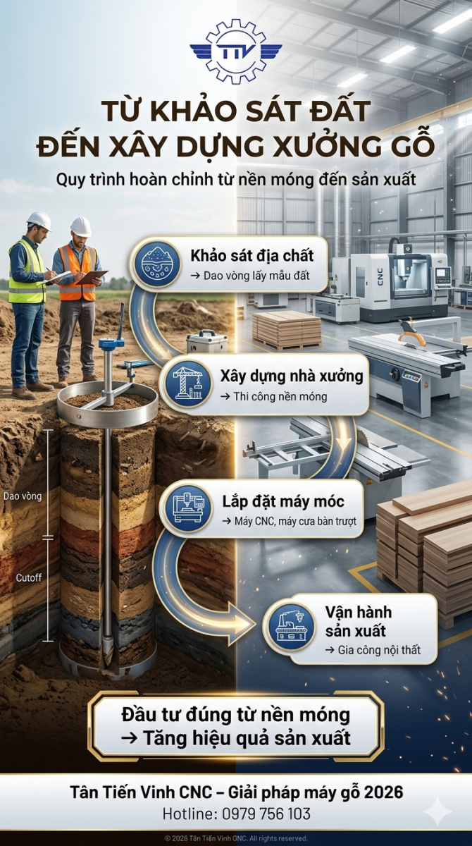 Giải pháp máy móc cho xưởng gỗ Tân Tiến Vinh