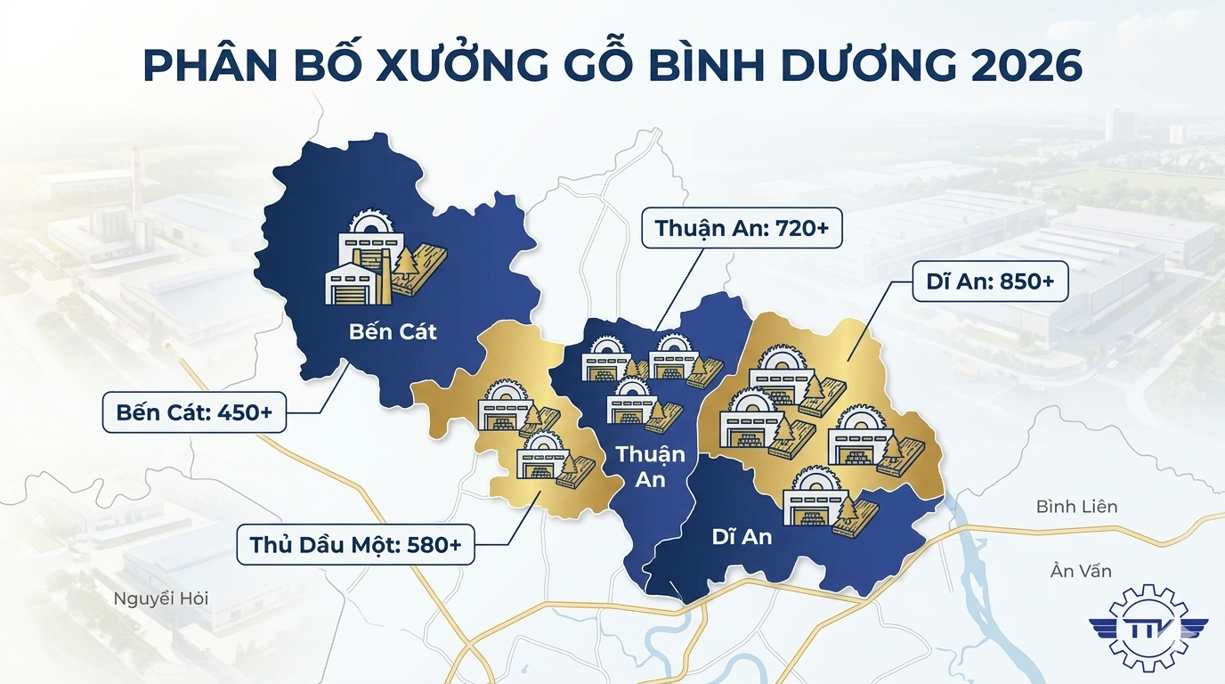 Bản đồ xưởng gỗ Bình Dương