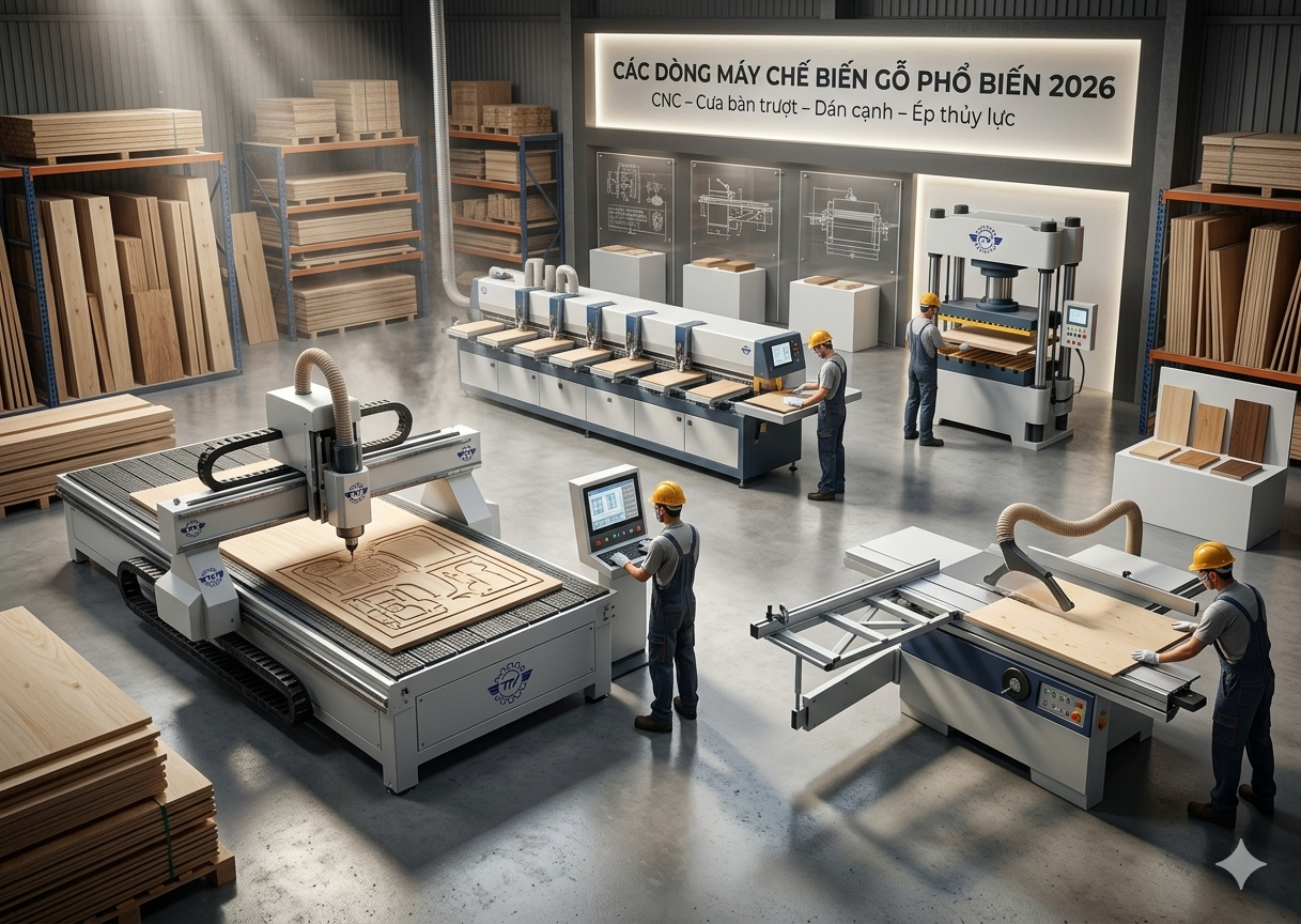 Các dòng máy chế biến gỗ phổ biến